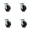 Service Caster 5 Inch Polyolefin Swivel Caster Set with Roller Bearing and Swivel Lock SCC SCC-30CS520-POR-BSL-4 - alternate 1